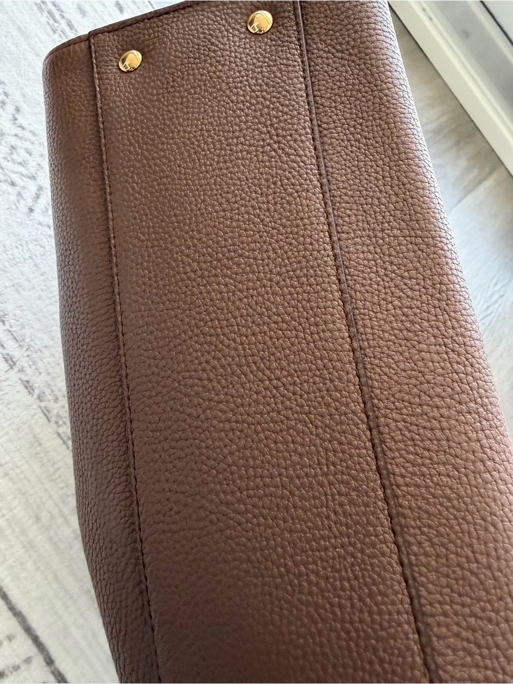 Salvatore Ferragamo Amy Leather Tote Bag Taupe Brown Orange Made in Italy - Picture 5 of 14